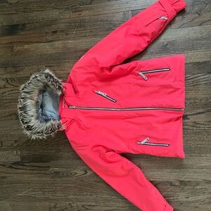 Spyder Coral Puffer Jacket with Faux Fur Hood